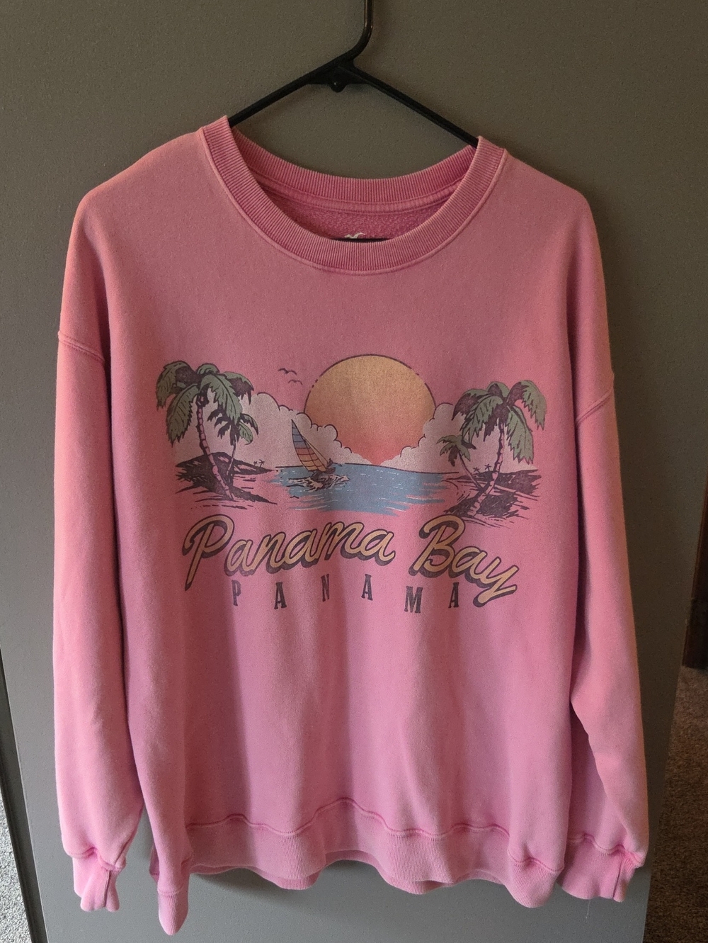 Hollister Pink Panama Bay Graphic Crewneck Sweatshirt